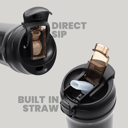 LINK Dual Lid 316 S.Steel Bottle with Straw - 600ml