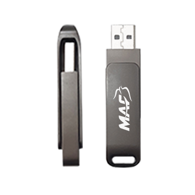 Metal Swing Black USB Flash Drive - 16GB
