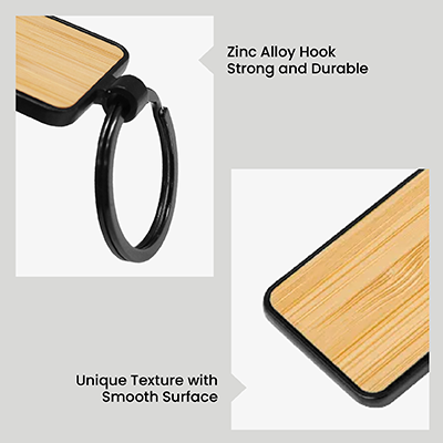Bamboo Black Metal Key Holder