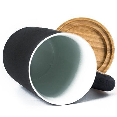 DESIGNER Ceramic Mug with Wooden Handle - 450ml