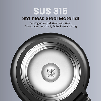 CUP Stainless Steel Vacuum Thermos Flask with Handle - 600ml