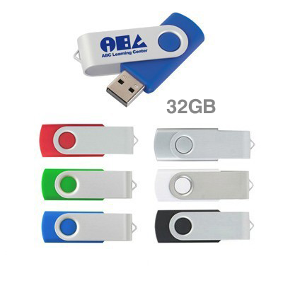 Metal Swivel Color Coated USB Flash Drive - 32GB