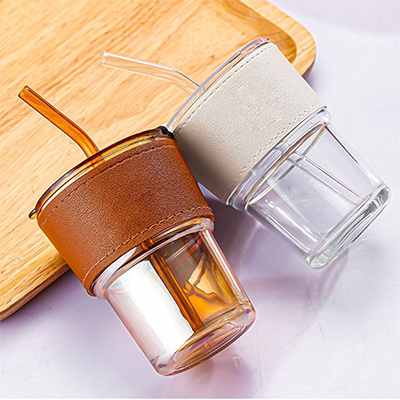 MONTE 2 Premium Color Glass Mug with PU Sleeve- 400ml