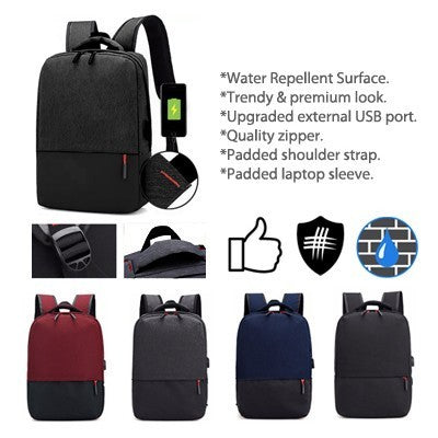 15.6'' BLAIRE Laptop Backpack with External USB Port