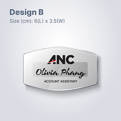 Transparent Acrylic Name Tag with Magnetic Back