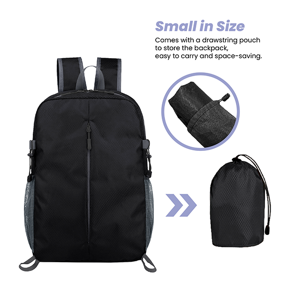 LIGHT Hiking Foldable Backpack with Pouch
