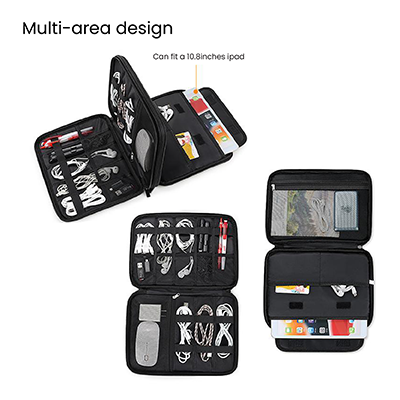 DUO Layer Travel iPad 10.8" Multi Gadget Pouch