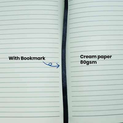 PU Fabric Hard Cover A5 Notebook with Pen Loop