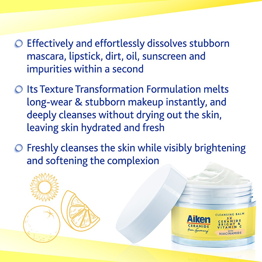 Aiken 5x Ceramide Bright Cleansing Balm 40g