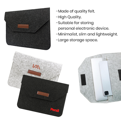15.4'' Wool Felt iPad Pouch