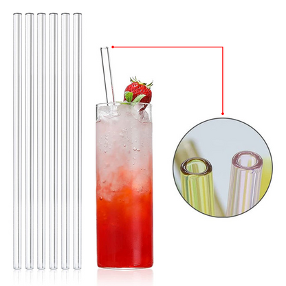 Premium Glass Straw (8×220) with Straw Felt Pouch Set