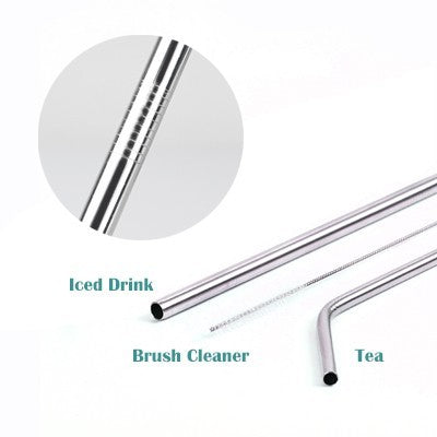 3-in-1 Stainless Steel Drinking Straw Canvas Set
