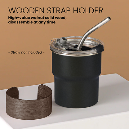 ZEN Stainless Steel Tumbler with Wooden Holder - 300ml