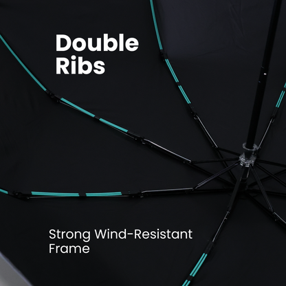 21" DUO Double Ribs 8 Panel Coated Foldable Umbrella
