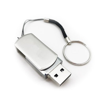 Mini Metal Swivel USB flash drive with HP Strap - 8GB