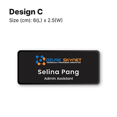 Black Acrylic Name Tag with Magnetic Back