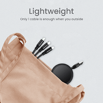 UNICORD 3-in-2 Retractable USB Fast Charging Cable