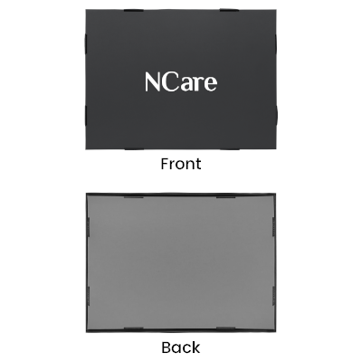 Black Gift Box 2 Compartment with Shredded Paper- M Size