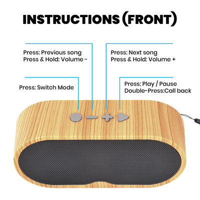 KELLY Portable Bluetooth Speaker - 1200mAh Battery