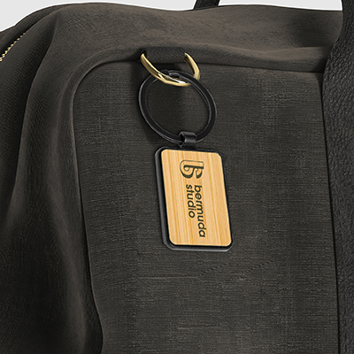 Bamboo Black Metal Key Holder