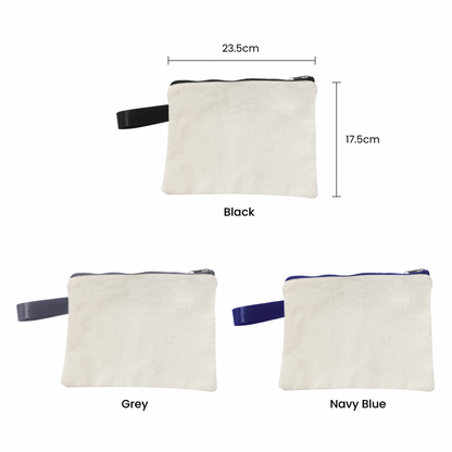 Canvas Zippered Pouch Travel Organizer with Handle - 8oz