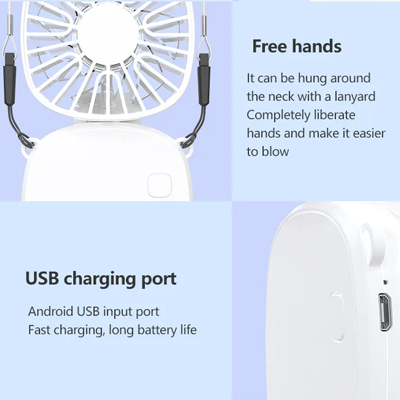 POCKET Mini Foldable Fan with Lanyard - 300mAh