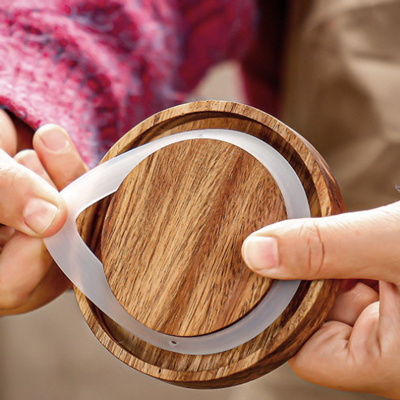 Wooden Lid Glass Canister - 700ml