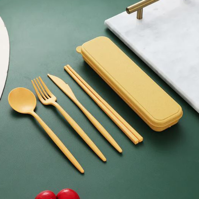 WHEAT 4-in-1 Colour Eco-Cutlery Set
