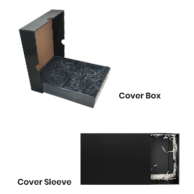 Black Gift Box 3 Compartment with Shredded Paper- M Size
