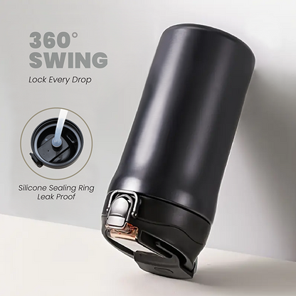 LINK Dual Lid 316 S.Steel Bottle with Straw - 600ml