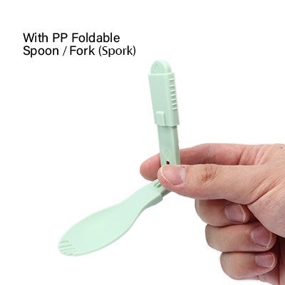 Casual PP Soup Cup With Foldable Spoon - 500ml