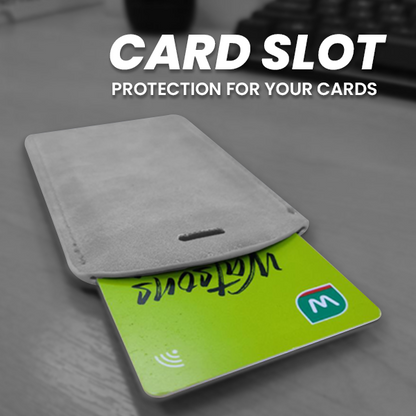 SUEDE PU ID Card Holder with Key Ring