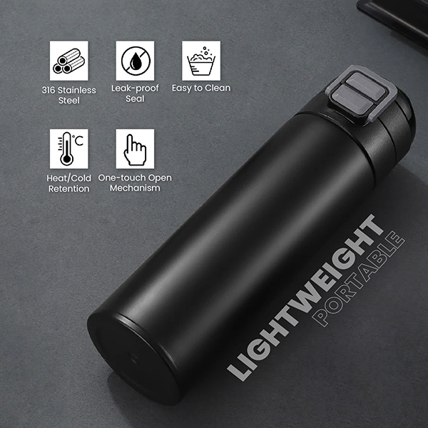 DUCK Dual Lid 316 S.Steel Bottle with Straw - 520ml