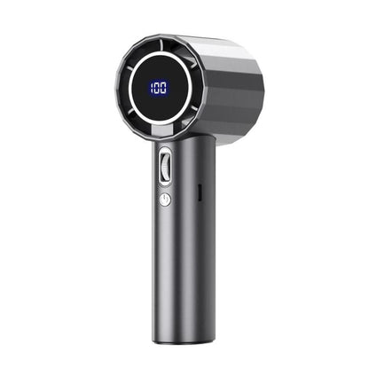GS5 Handheld Fan Outdoor Camping Ventilator Portable Fan with LED Display 2000mAh USB Rechargeable Manual Fan Mini Air Conditioner