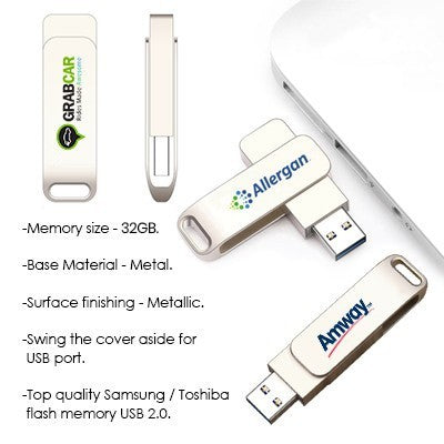 Metal Swing Silver USB flash drive - 32GB