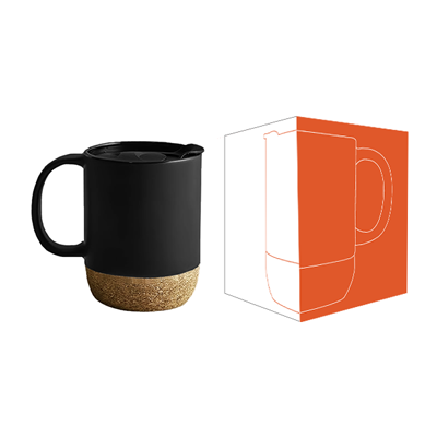 CORK 2 Tone Ceramic Mug with Cover – 400ml
