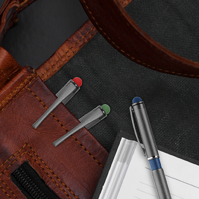 Color Tone Press Action Metal Ball Pen with Stylus