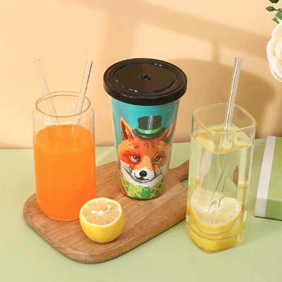 Premium Glass Straw (8×220) with Straw Felt Pouch Set