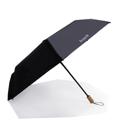 21'' 3 Fold Umbrella with Wooden Handle