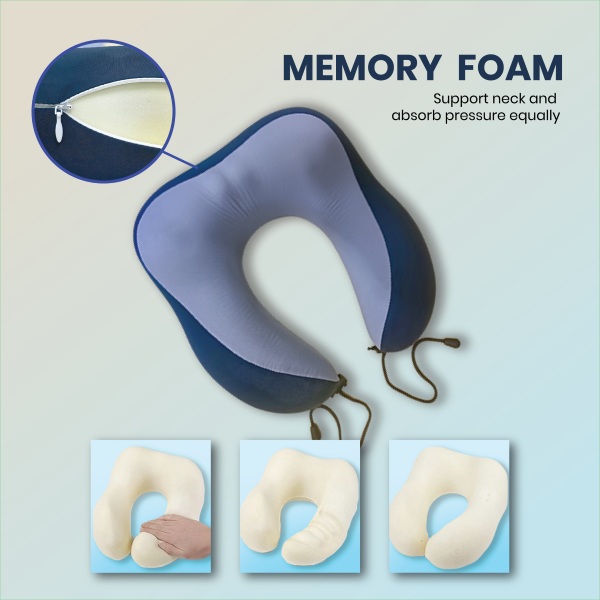 MEMORY Foam Travel Pillow with Flight Pouch