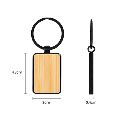 Bamboo Black Metal Key Holder