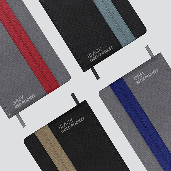 DOUBLE PU Hard Case A5 Notebook with Compartment