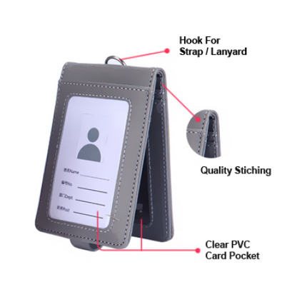 Smooth PU ID Holder Flip Open Wallet