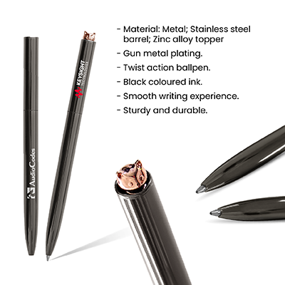 CUTECAT Twist Action Metal Ball Pen