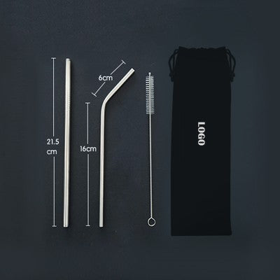 3-in-1 Stainless Steel Drinking Straw Canvas Set