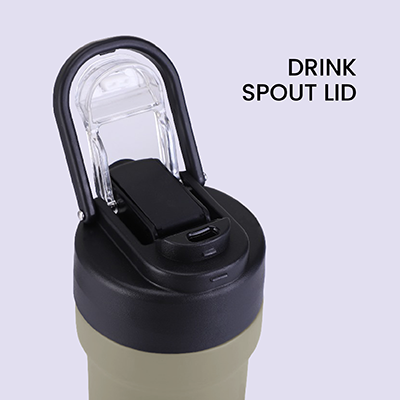 TIGO Stainless Steel Bottle with Straw Carry Handle - 680ml