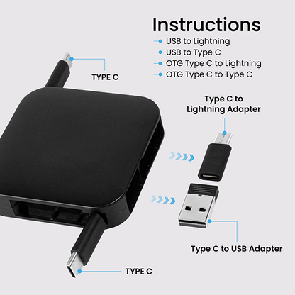 CUBE 5-in-1 Retractable USB Port
