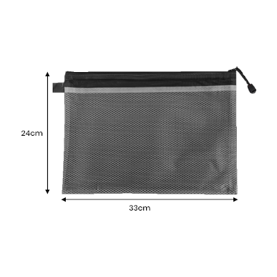 Frosted PVC Organizer with Net Divider – A4 Size