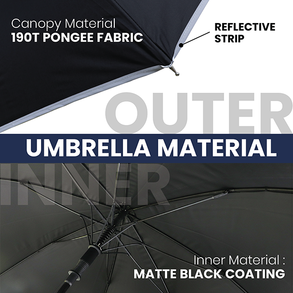 27" Auto-Open Inner Black Coated Reflective Strip Color Handle