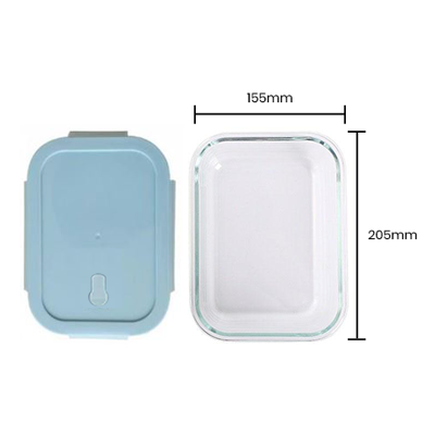 High Borosilicate Glass Lunch 1 Compartment - 1040ml